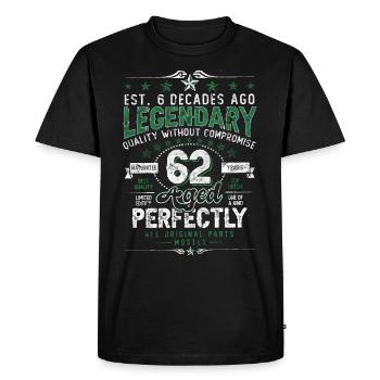 Vintage Légendaire - Vieilli parfaitement 62ème anniversaire - T-shirt Premium bio Homme - noir - Devant - Nico (187cm)