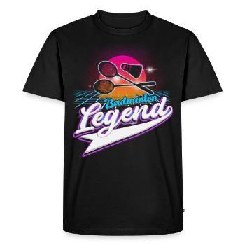 Cool Retro Crossing Raquettes Badminton Légende - T-shirt Premium bio Homme - noir - Devant - Nico (187cm)