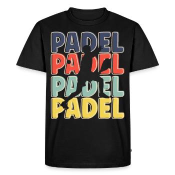 Cool Retro Text Silhouette Padel - Men's Premium Organic T-Shirt - black - Front - Nico (187cm)
