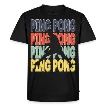Cool Retro Text Silhouette Ping pong - Men's Premium Organic T-Shirt - black - Front - Nico (187cm)