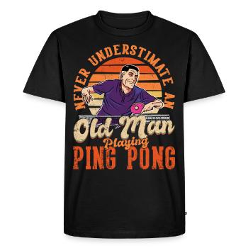 Cool Ping Pong Dad Ping Pong Player Father - Men's Premium Organic T-Shirt - black - Front - Nico (187cm)