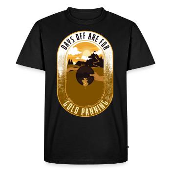Plaque d’or avec un mineur d’or croisé - T-shirt Premium bio Homme - noir - Devant - Nico (187cm)