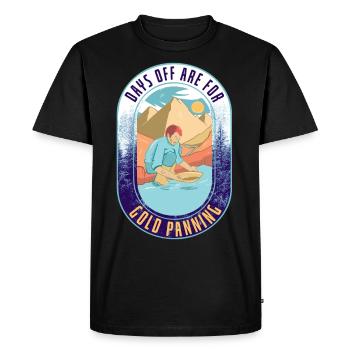Plaque d’or avec un mineur d’or croisé - T-shirt Premium bio Homme - noir - Devant - Nico (187cm)