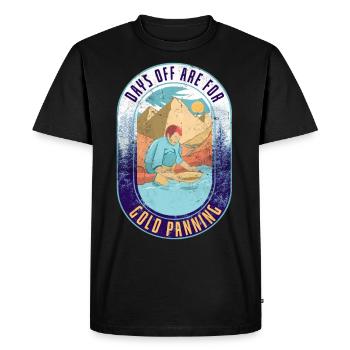 Plaque d’or avec un mineur d’or croisé - T-shirt Premium bio Homme - noir - Devant - Nico (187cm)