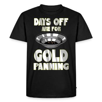 Plaque d’or avec un mineur d’or croisé - T-shirt Premium bio Homme - noir - Devant - Nico (187cm)