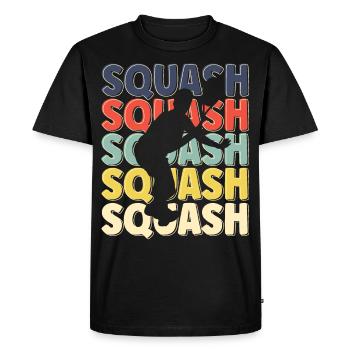 Cool Retro Text Silhouette Squash - Men's Premium Organic T-Shirt - black - Front - Nico (187cm)
