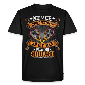 Cool Squash Dad Squash Player Father - Men's Premium Organic T-Shirt - black - Front - Nico (187cm)