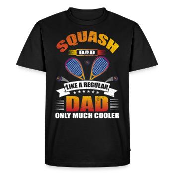 Cool Squash Dad Squash Player Father - Men's Premium Organic T-Shirt - black - Front - Nico (187cm)