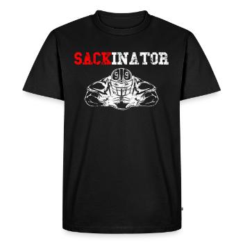 Sackinator - Men's Premium Organic T-Shirt - black - Front - Nico (187cm)