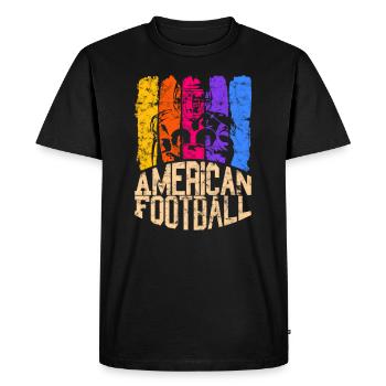 Joueur de couleur de football américain - T-shirt Premium bio Homme - noir - Devant - Nico (187cm)