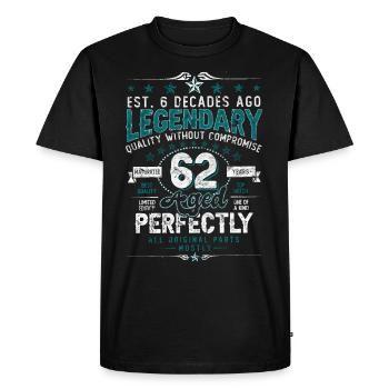 Vintage Légendaire - Vieilli parfaitement 62ème Anniversaire - T-shirt Premium bio Homme - noir - Devant - Nico (187cm)