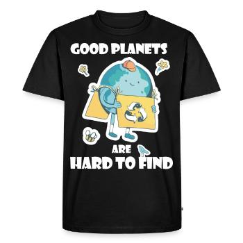 Superplanet with problems | Climate protection - Men's Premium Organic T-Shirt - black - Front - Nico (187cm)
