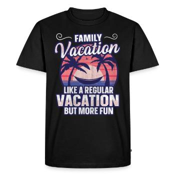 Vacances régulières mais plus amusantes - Vacances en famille - T-shirt Premium bio Homme - noir - Devant - Nico (187cm)