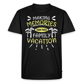 Vacances en famille - Créer des souvenirs ensemble - T-shirt Premium bio Homme - noir - Devant - Nico (187cm)