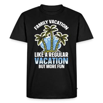 Vacances régulières mais plus amusantes - Vacances en famille - T-shirt Premium bio Homme - noir - Devant - Nico (187cm)
