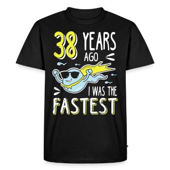 Il y a 38 ans, j’étais le 38e anniversaire le plus rapide - T-shirt Premium bio Homme - noir - Devant - Nico (187cm)