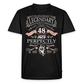 Vintage Légendaire - Vieilli parfaitement 48ème anniversaire - T-shirt Premium bio Homme - noir - Devant - Nico (187cm)