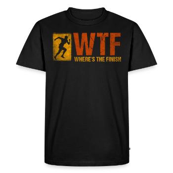 WTF - Où est le coureur de marathon amusant d’arrivée - T-shirt Premium bio Homme - noir - Devant - Nico (187cm)