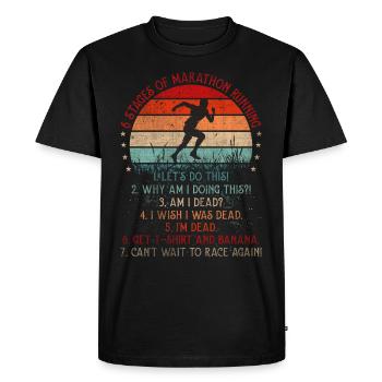 6 étapes de marathon Course Drôle de marathon - T-shirt Premium bio Homme - noir - Devant - Nico (187cm)