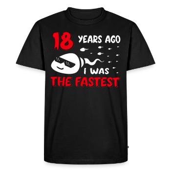 Il y a 18 ans, j’étais le 18e anniversaire le plus rapide - T-shirt Premium bio Homme - noir - Devant - Nico (187cm)