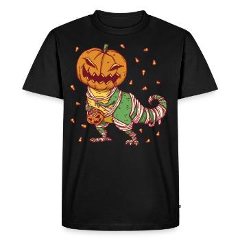Pumpkinsaurus Dinosaure Drôle Halloween T Rex - T-shirt Premium bio Homme - noir - Devant - Nico (187cm)