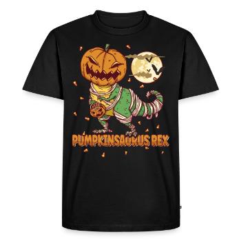 Pumpkinsaurus Dinosaure Drôle Halloween T Rex - T-shirt Premium bio Homme - noir - Devant - Nico (187cm)