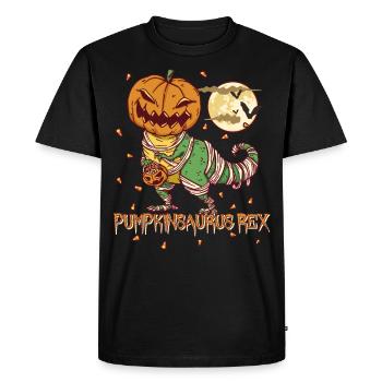 Pumpkinsaurus Dinosaure Drôle Halloween T Rex - T-shirt Premium bio Homme - noir - Devant - Nico (187cm)