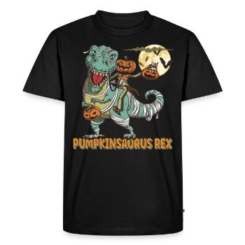 Pumpkinsaurus Dinosaure Drôle Halloween T Rex - T-shirt Premium bio Homme - noir - Devant - Nico (187cm)