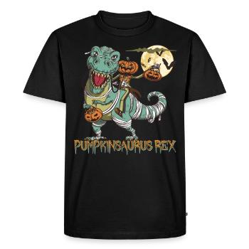 Pumpkinsaurus Dinosaure Drôle Halloween T Rex - T-shirt Premium bio Homme - noir - Devant - Nico (187cm)