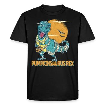 Pumpkinsaurus Dinosaure Drôle Halloween T Rex - T-shirt Premium bio Homme - noir - Devant - Nico (187cm)