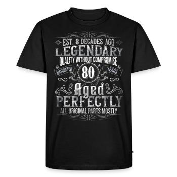 Legendary 80 years old gift for the 80th birthday - Men's Premium Organic T-Shirt - black - Front - Nico (187cm)