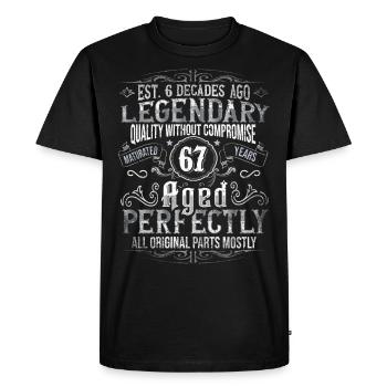 Legendary 67 years old gift for his 67th birthday - Men's Premium Organic T-Shirt - black - Front - Nico (187cm)