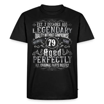 Legendary 79 years old gift for his 79th birthday - Men's Premium Organic T-Shirt - black - Front - Nico (187cm)