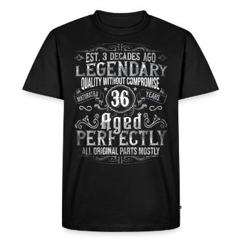 Legendary 36 years old gift for the 36th birthday - Men's Premium Organic T-Shirt - black - Front - Nico (187cm)
