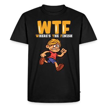 WTF - Où est le coureur de marathon amusant d’arrivée - T-shirt Premium bio Homme - noir - Devant - Nico (187cm)