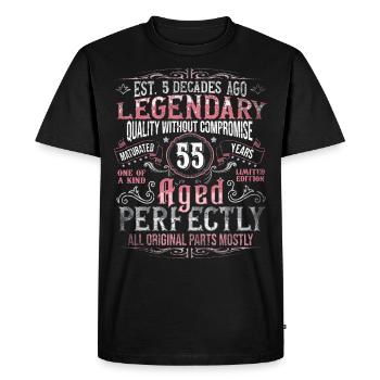 Vintage 55 Aged Perfectly Women on 55th Birthday - Men's Premium Organic T-Shirt - black - Front - Nico (187cm)