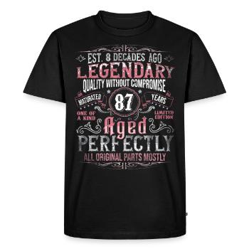 Vintage 87 Aged Perfectly Women on 87th Birthday - Men's Premium Organic T-Shirt - black - Front - Nico (187cm)