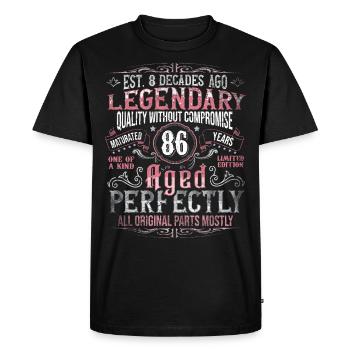 Vintage 86 Aged Perfectly Women on 86th Birthday - Men's Premium Organic T-Shirt - black - Front - Nico (187cm)