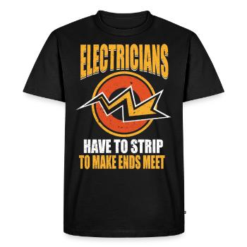 Les électriciens se déshabillent pour joindre les deux bouts avec Elektriker - T-shirt Premium bio Homme - noir - Devant - Nico (187cm)