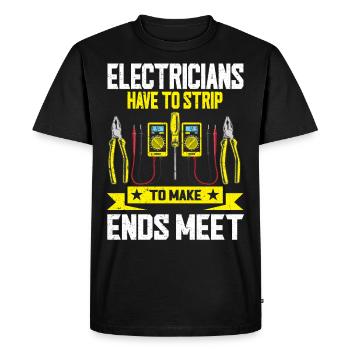 Les électriciens se déshabillent pour joindre les deux bouts avec Elektriker - T-shirt Premium bio Homme - noir - Devant - Nico (187cm)