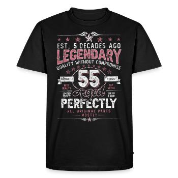 Vintage 55 Aged Perfectly Women on 55th Birthday - Men's Premium Organic T-Shirt - black - Front - Nico (187cm)
