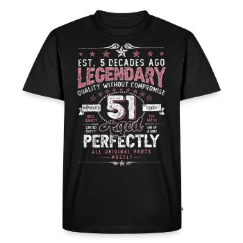Vintage 51 Aged Perfectly Women on their 51st Birthday - Men's Premium Organic T-Shirt - black - Front - Nico (187cm)