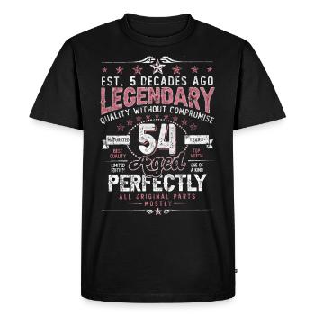 Vintage 54 Aged Perfectly Women on 54th Birthday - Men's Premium Organic T-Shirt - black - Front - Nico (187cm)