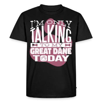 Propriétaire de chien Parler à mon grand danois - T-shirt Premium bio Homme - noir - Devant - Nico (187cm)