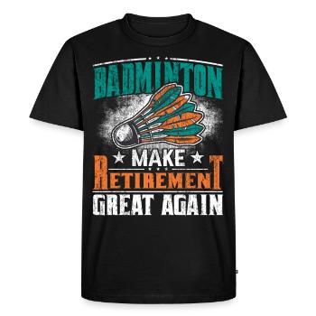 Le badminton rend la retraite à nouveau géniale pour les retraités - T-shirt Premium bio Homme - noir - Devant - Nico (187cm)