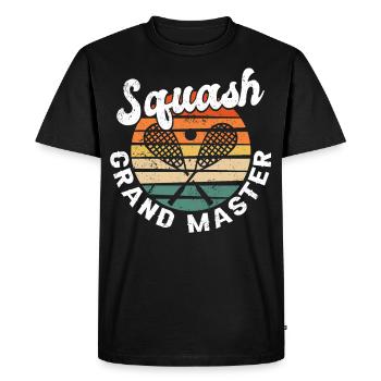 Cool Retro Crossing Raquettes Squash Grand Maître - T-shirt Premium bio Homme - noir - Devant - Nico (187cm)
