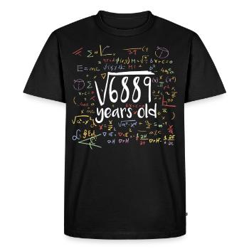 Square Root of 6889 Math Nerd 83rd Birthday - Men's Premium Organic T-Shirt - black - Front - Nico (187cm)