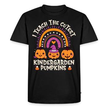 Halloween I Teach The Cutest Kindergarden Pumpkins - Männer Premium Bio T-Shirt - Schwarz - Vorne - Nico (187cm)