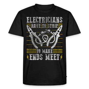 Les électriciens se déshabillent pour joindre les deux bouts avec Elektriker - T-shirt Premium bio Homme - noir - Devant - Nico (187cm)