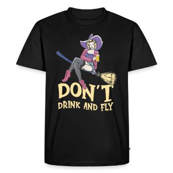 Motif de fête d’Halloween de sorcière ne buvez pas et ne volez pas - T-shirt Premium bio Homme - noir - Devant - Nico (187cm)